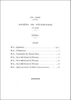 Annees De Pelerinage 2 Annee Italie Piano (S.rier von Franz Liszt 