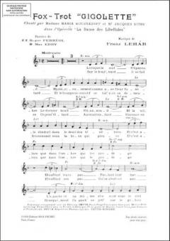 Danse Libellules N 4 Chant von Franz Lehár 
