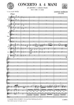 Concerto A Quattro Mani per Pianoforte E Orchestra von Leopold Antonín Koželuh im Alle Noten Shop kaufen