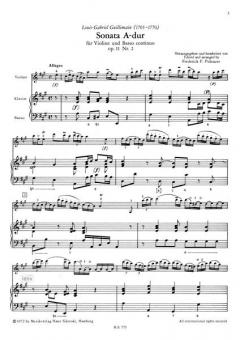 Sonata A-Dur op. 11/2 von Louis Gabriel Guillemain für Violine und B.c. im Alle Noten Shop kaufen