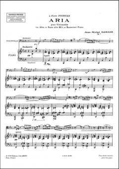 Aria op. 7 Alto ou Sax ou Basson et Piano Partie Piano von Jean-Michel Damase 