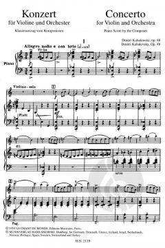 Konzert op. 48 von Dmitrij B. Kabalevski für Violine und Orchester im Alle Noten Shop kaufen