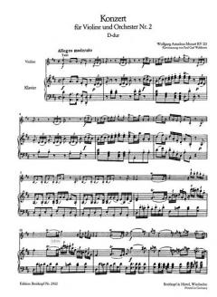 Violinkonzert D-Dur KV 211 von Wolfgang Amadeus Mozart im Alle Noten Shop kaufen - EB2432