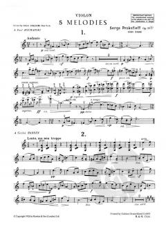 Fünf Melodien op. 35a von Sergei Sergejewitsch Prokofjew 