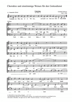 Chorsätze und 1stg Weisen von Joachim Schwarz (Download) 