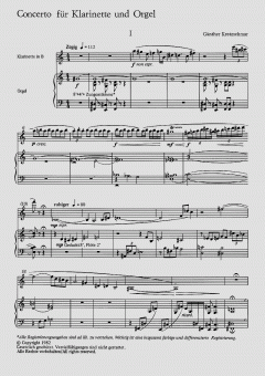 Concerto für Klarinette von Günther Kretzschmar 