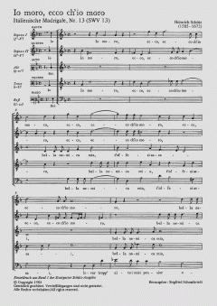 Io moro, ecco ch'io moro SWV13 von Heinrich Schütz (Download) 