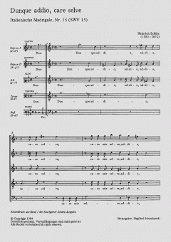 Dunque addio, care selve SWV15 von Heinrich Schütz (Download) 