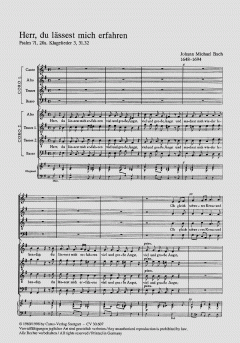Herr, du lässest mich erfahren von Johann Michael Bach (Download) 