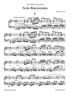 6 Klavierstücke op. 12 von Max Bruch im Alle Noten Shop kaufen