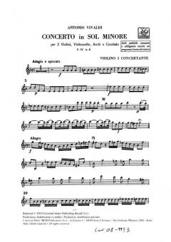 Concerto G-Moll F 4/8 Op. 3/2 RV 578 T 407 (Antonio Vivaldi) 