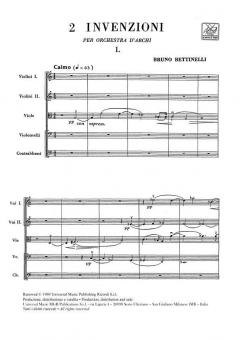2 Invenzioni per Orchestra d'archi von B. Bettinelli 