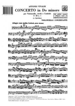 Concerto per Violoncello, Archi e B.c.: In Do Min. RV 401 - F (Antonio Vivaldi) 