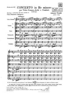 Concerto per Viola D'amore, Archi e B.c.: In Re Min. RV 136 (Antonio Vivaldi) 