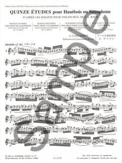 15 Etudes d'après Sonates pour Violon de J.S. Bach von André Cailliéret 