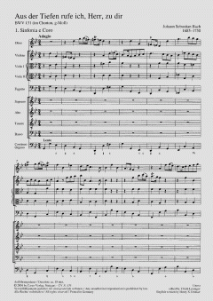 Aus der Tiefen rufe ich, Herr, zu dir BWV 131 von Johann Sebastian Bach (Download) 