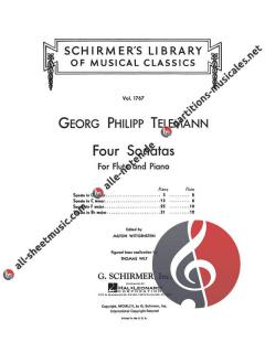 4 Sonatas for Flute and Piano von Georg Philipp Telemann 