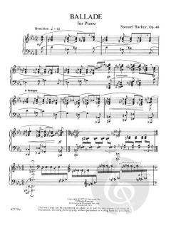 Ballade for Piano Op.46 von Samuel Barber 
