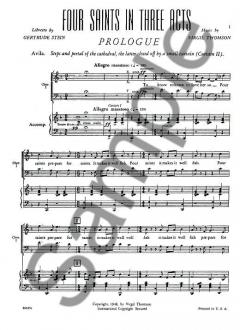 Four Saints In Three Acts (Vocal Score) von Virgil Thomson 