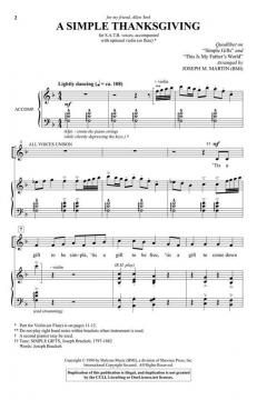 A Simple Thanksgiving von Joseph A. Martin (Download) 