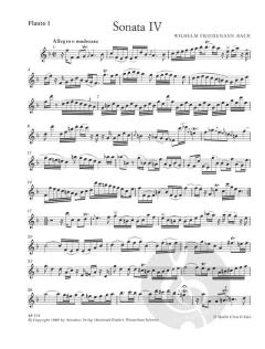 6 Sonaten für 2 Flöten Band 2 von Wilhelm Friedemann Bach im Alle Noten Shop kaufen
