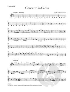 Concerto in G-dur für vier Violinen ohne Bass von Georg Philipp Telemann im Alle Noten Shop kaufen