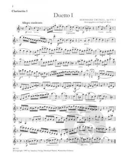 3 Duos op. 6 von Bernhard Henrik Crusell für 2 Klarinetten im Alle Noten Shop kaufen