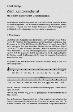 Zum Kantorendienst 