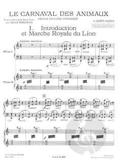 Carnaval Animaux 2 Pianos von Camille Saint-Saëns 