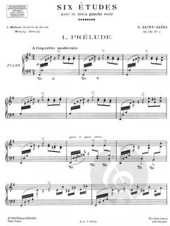 Six Etudes pour La Main Gauche Seule von Camille Saint-Saëns 