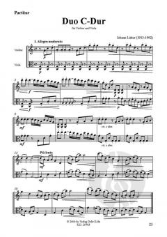 Drei Duos für Violine und Viola von Johann Lütter 
