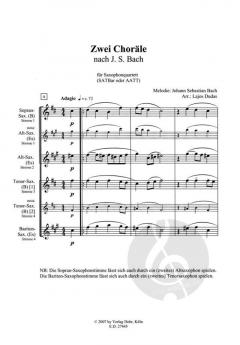 Zwei Bach-Choräle für Saxophonquartett 
