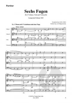 Sechs Fugen für Streichquartett von Friedrich Kiel im Alle Noten Shop kaufen (Partitur)