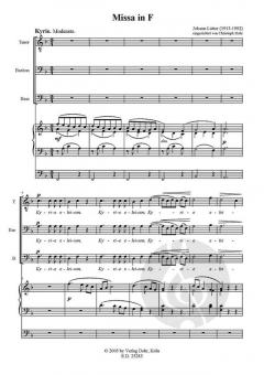 Missa in F für dreistimmigen Männerchor und Orgel (Johann Lütter) 