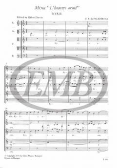 Missa L'homme armé für gem. Chor (Giovanni Pierluigi da Palestrina) 