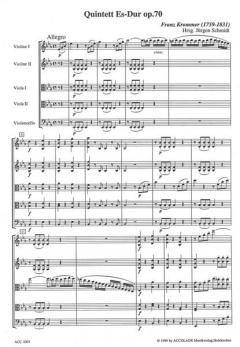 Quintett Es-Dur Op. 70 von Franz Vincenz Krommer 