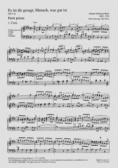 Es ist dir gesagt, Mensch, was gut ist von Johann Sebastian Bach 