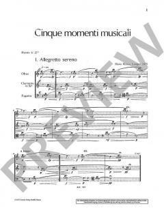 Cinque momenti musicali von Hans-Klaus Langer für Bläsertrio (Oboe, Klarinette und Fagott) im Alle Noten Shop kaufen