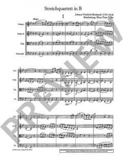 Streichquartett in B von Johann Friedrich Reichardt im Alle Noten Shop kaufen