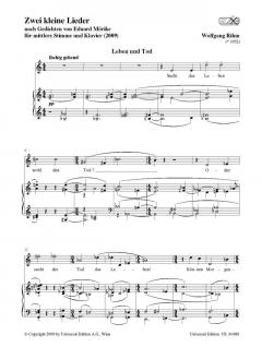 Zwei kleine Lieder von Wolfgang Rihm 