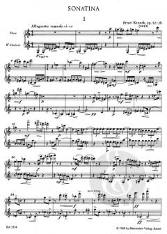 Sonatina für 2 Instrumente op.92/2b von Ernst Krenek (Download) 