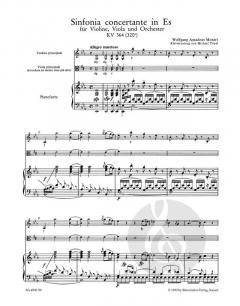 Sinfonia concertante Es-Dur KV 364 (320d) von Wolfgang Amadeus Mozart (Download) 