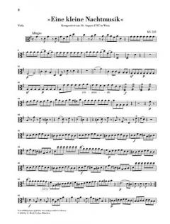 Divertimento 'Eine kleine Nachtmusik' KV 525 von Wolfgang Amadeus Mozart für 2 Violinen, Viola, Violoncello und Kontrabass im Alle Noten Shop kaufen (Einzelstimme) - HN1008