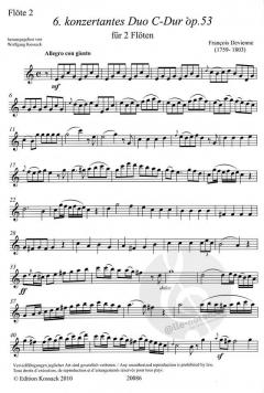 6. konzertantes Duo op. 53 von François Devienne für 2 Flöten im Alle Noten Shop kaufen