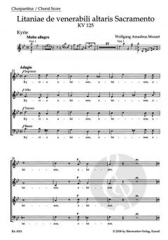 Litaniae de venerabili altaris sacramento KV 125 von Wolfgang Amadeus Mozart (Download) 