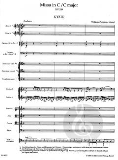Missa C-Dur KV 259 von Wolfgang Amadeus Mozart (Download) 