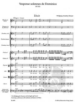 Vesperae solennes de Dominica KV 321 von Wolfgang Amadeus Mozart (Download) 