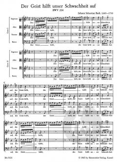 Der Geist hilft unser Schwachheit auf BWV 226 von Johann Sebastian Bach (Download) 