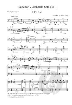 Suite For Violoncello Solo No. 1 von Victoria Yagling im Alle Noten Shop kaufen
