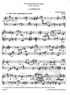 Tre pezzi profani per organo von Rudolf Kelterborn 